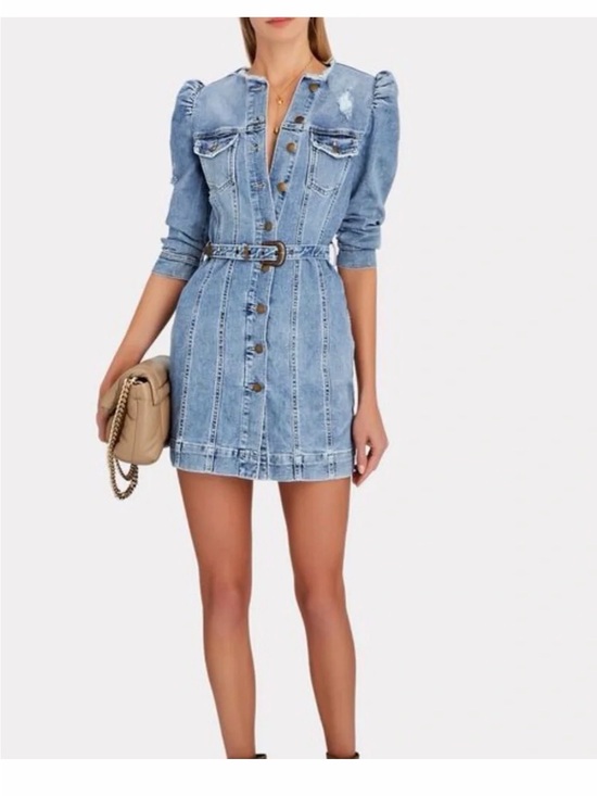 Retrofete Dresses & Skirts - Retrofete Light Blue Denim Button-Front Mini Dress